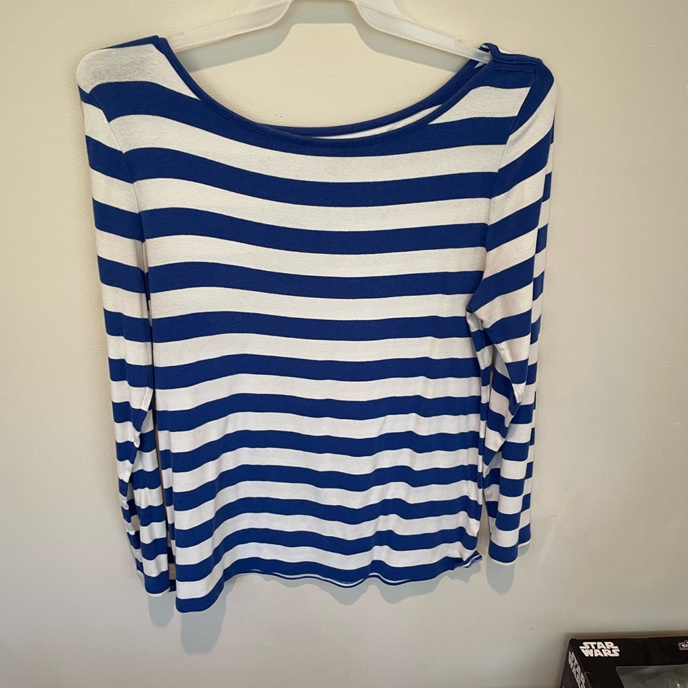 Old Navy Navy and White Striped Blouse